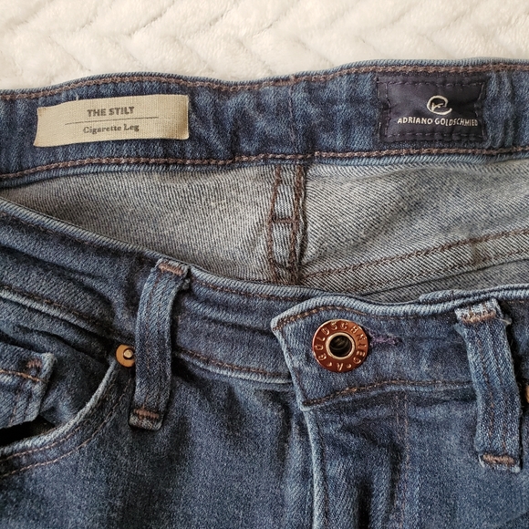 AG Adriano Goldschmied The Stilt Cigarette Leg Blue Jeans Size 27R - Picture 6 of 13